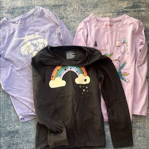 Cat & Jack Long Sleeve Tees - Black, Purple, and Lavender